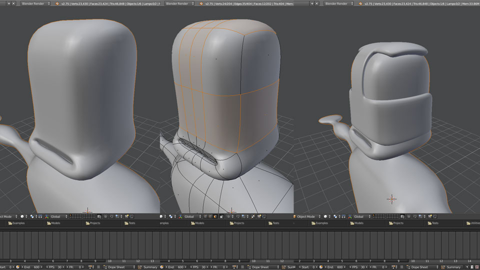 3D mesh wireframe of robot.